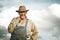 1930s farmer smiling at the camera