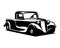 1935 truck silhouette logo premium design. isolated white background view from side.