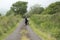 1940 delivery man on a country road