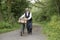 1940 delivery man on a country road