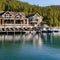 195 A luxurious lakeside resort with elegant suites, a private marina, and a range of water sports activities, providing a luxur