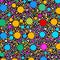 195 Polka Dots: A dynamic and energetic background featuring polka dots in contrasting and vibrant colors that create a bold and