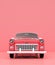 1950 classic car on pastel color background