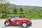 A 1950 red Healey Silverstone