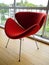 1950s: modernist red chair - side
