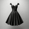 1950s Retro Black Silk Cocktail Dress - Hyper Realistic 3d Illustration