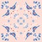 1950s Retro Tiny Floral Birds Seamless Vector Pattern. Boho Folk Flower Quilt