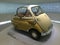 1955 BMW Isetta: side view, yellow color on display at the BMW Museum, Munich, Germany, September 2013.