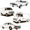 1960 retro classic cars set of 4 vintage cars