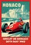 1963 Monte Carlo Grand Prix Retro Poster Generative AI Illustration
