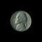 1964 Jefferson Nickel isolated on the  black background