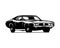 1969 dodge super bee car vector illustration. silhouette design. isolated white background view from side