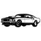 1969 Ford Mustang Boss 429 Classic Sport Car, Muscle car, Vintage car, Stencil, Silhouette, Vector Clip Art for tshirt