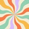 1970 abstract groovy trippy pattern. Wavy swirl seventies style. Hippie aesthetic square background. Psychedelic curvy beams