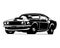 1970 muscle car vector isolated best white background for badge, emblem, available in eps 10