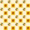 1970's groovy seamless pattern with geometric tiled flowers. Retro, psychedelic, floral background wallpaper texture