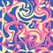 1970 Wavy Swirl Seamless Pattern in Orange and Pink Colors. Seventies Style, Groovy Background, Wallpaper