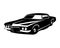 1971 buick riviera gran sport silhouette. elegant side view. premium car vector.