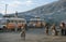 1975. Afghanistan. Bus station in Kabul.