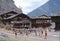 1977. India. Local people from Malana, is meeting on a village square.