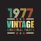 1977 vintage retro Original t shirt design vector