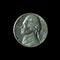 1981 D Jefferson Nickel isolated on the black background