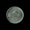 1981 D Jefferson Nickel isolated on the black background