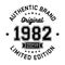 1982 Authentic brand. Apparel fashion design. Graphic design for t-shirt.