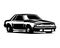 1990 mustang silhouette. American classic sports car, using a powerful 5.0 liter V8 engine.