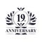 19th Anniversary celebration, luxurious 19 years Anniversary logo design.