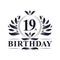 19th Birthday logo, 19 years Birthday celebration