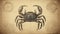 19th Century Crab: A Calotype Print With Neo-classical Symmetry