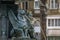 19th century Fountain of the Lions or Fonte dos Leoes with 4 statues on Praca de Gomes Teixeira square in Porto Portugal