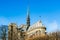 The 19th-century spire of Paris Notre Dame Cathedral by Eugene Viollet-le-Duc made of oak covered with lead, destroyed in the