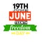 19th june - juneteenth freedom day lettering over white background june - juneteenth freedom day lettering over black background