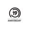 19th year anniversary logo design vector template