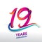 19th Years Anniversary celebration logo, birthday vector design