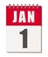 1st january calendar page icon. Happy new year !