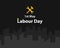 1st May Labor Day greeting with hands of labourers representing power. Vector illustration of labour day concept with tricolor Ind
