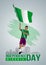 1st October Nigeria Independence Day template. man running with flag. vector illustration