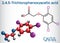2,4,5-Trichlorophenoxyacetic acid 2,4,5-T molecule. Structural chemical formula and molecule model