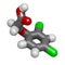 2,4-D 2,4-dichlorophenoxyacetic acid Agent Orange ingredient. Synthetic auxin plant hormone, used as pesticide and herbicide and