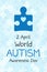 2 April World Autism awareness day banner. Symbol of autism. Design template for background, card, print, poster or