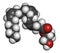 2-Arachidonoylglycerol 2-AG endocannabinoid neurotransmitter molecule. 3D rendering. Atoms are represented as spheres with.