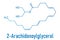 2-Arachidonoylglycerol 2-AG endocannabinoid neurotransmitter molecule. Skeletal formula.