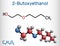 2-Butoxyethanol, butoxyethanol molecule. It is primary alcohol and ether. Used as a solvent and to make paints and