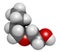 2-butoxyethanol molecule. Used as solvent and surfactant. 3D rendering. Atoms are represented as spheres with conventional color.