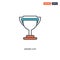 2 color Award cup concept line vector icon. isolated two colored Award cup outline icon with blue and red colors can be use for