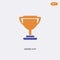 2 color Award cup concept vector icon. isolated two color Award cup vector sign symbol designed with blue and orange colors can be