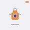 2 color Bistro apron concept vector icon. isolated two color Bistro apron vector sign symbol designed with blue and orange colors